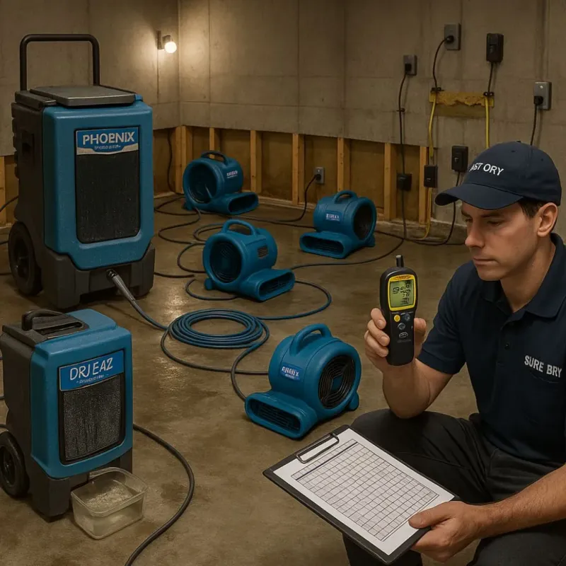 Structural Drying and Dehumidification process in Langhorne, PA